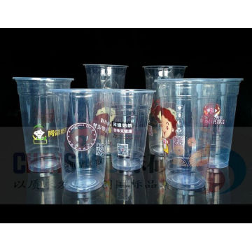 Custom Printed Clear Transparent Disposable PP Pet Plastic Cup with Lid